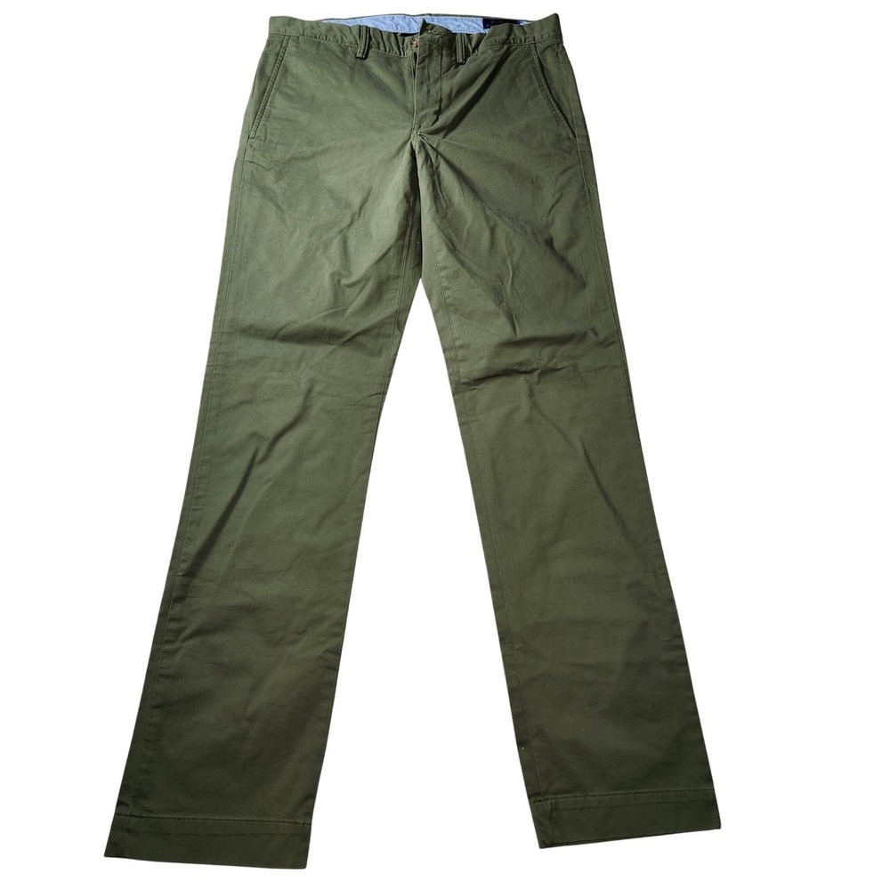 Polo‎ Ralph Lauren Men's Stretch Chino Straight Fit Pants Olive Green 32x34 New